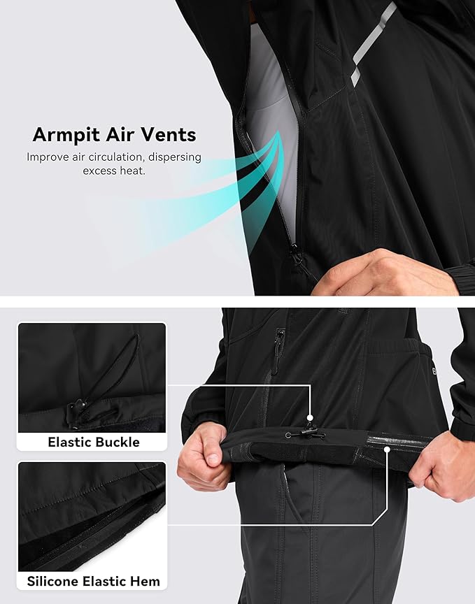 Bikewa Men's Winter Cycling Jackets Thermal Warm Water Resistant Bike Running Windproof Jacket