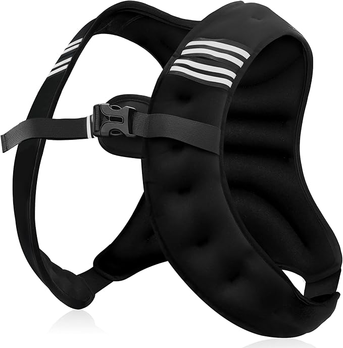 NATURELUX Weighted Vest Men or Women - 5/10/15/20/25/30lbs Weights with Reflective Stripe, Weighted Vest for Workout Equipment for Strength Training Running - Walking Weight Loss