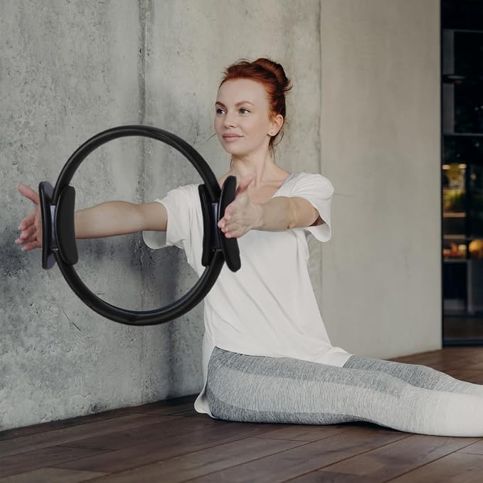 Syhood Pilates Ring 11. 81 Inch Pilates Circle Yoga Ring Magic Lightweight Flexible Workout Equipment for Fitness Physical Therapy Resistance Exercise Arms Legs