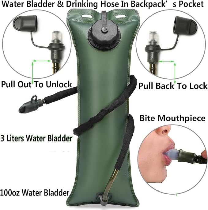 Running Hydration Vest Pack Tactical 3L Water Bladder Backpack Bag for Cycling Marathon Hiking Daypack Men & Women