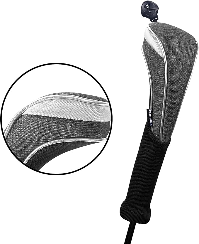 Andux 4 Pack Nylon Long Neck Golf Hybrid Club Head Covers with Dial No. Tag CTMT-03