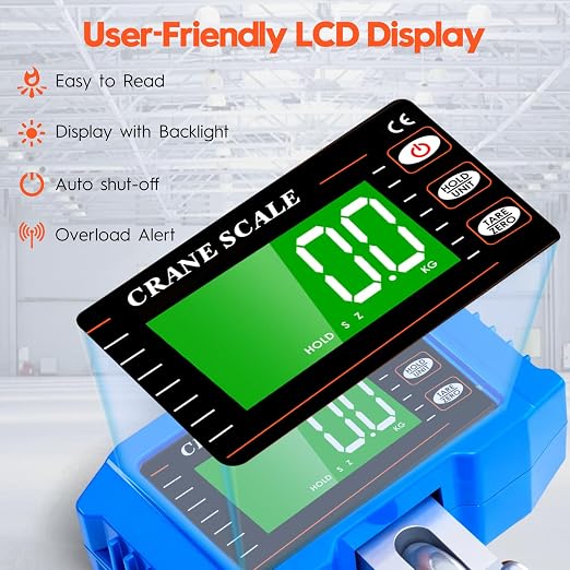 Digital Crane Scale 2200lb/1000Kg with Remote Control, Digital Hanging Scale with LCD Screen, Crane Scale Industrial Heavy Duty with Unit Change, High Precision Crane Scale for Market, Farm, Factory