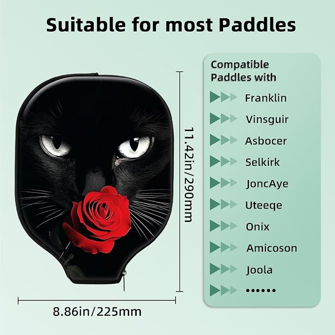 Pickleball Paddle Cover- Premium Water-Resistant Racket Sleeves with Reinforced Zippers, Universal Fit for USAPA Standard Paddles, Extra Padding Protection 6