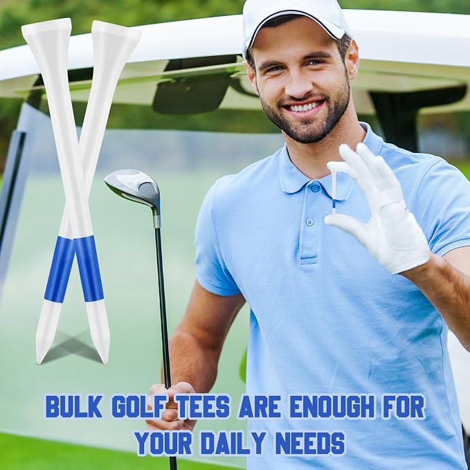 Mudder Golf Tees Bulk Wooden Bamboo Golf Tees Multicolor Wood for Men Balls Accessories