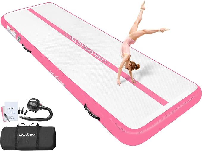 VOFiTNY All Purpose Gymnastics Mat 6.6/10/13/16/20 ft Sturdy Inflatable Tumble Track for Home/Gym