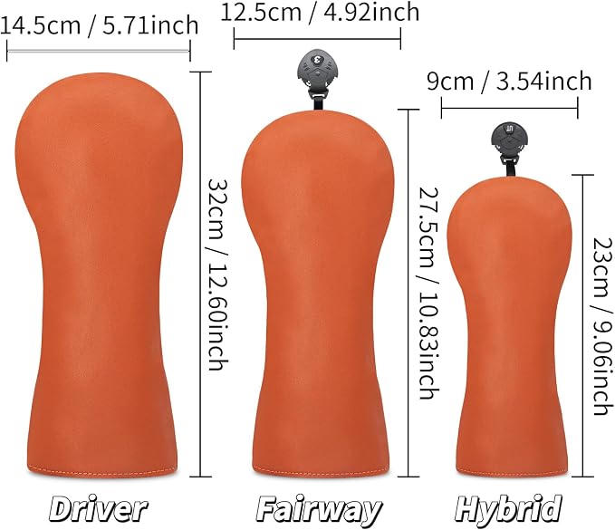 Golf Accessories Golf Club Covers for Driver, Fairway, Hybrids - Golf Driver Headcover/Golf Fairway Wood Head Cover/Hybrid Headcover for Men/Women Golfer