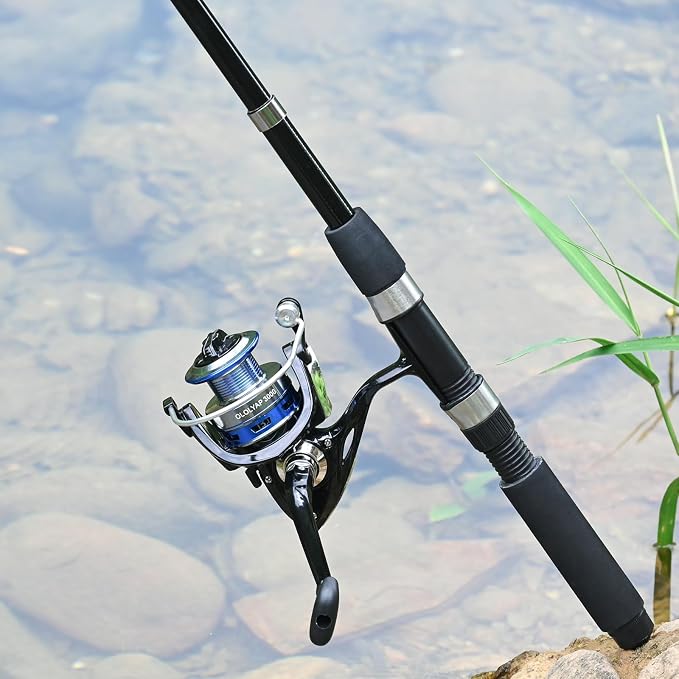 Fishing Pole Combo Set 6.9ft 2PCS Telescopic Fishing Rod and Reel Combo with Carrier Bag Collapsible Fishing Rod and Reel Kits for Bass Sea Saltwater Freshwater