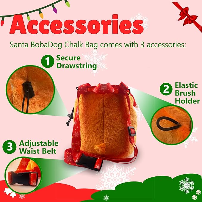 Rock Climbing Chalk Bag + Refillable Ball – Boba Dog Plush Animal Bag