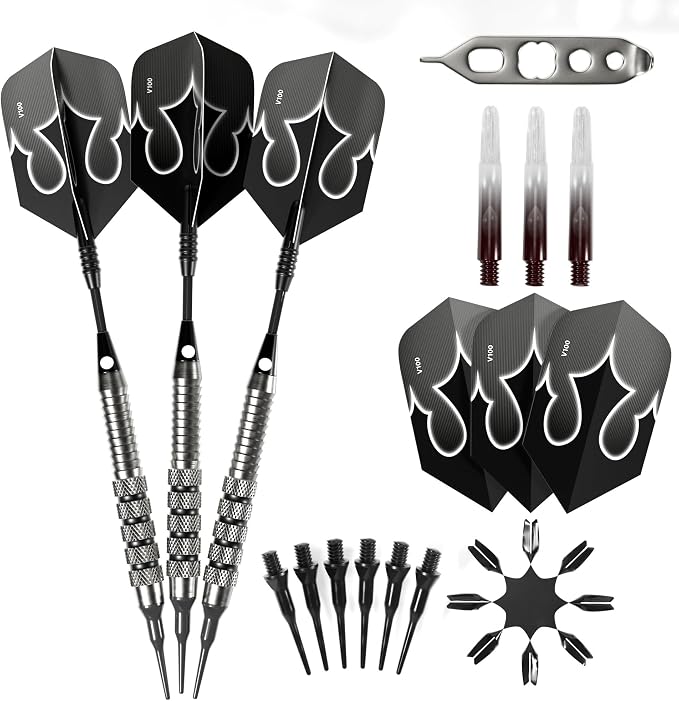 Viper Shot King Soft Tip Darts, 80% Tungsten 20 Grams, Professional Darts Plastic Tip Dart Set for Electronic Dartboard, Includes Nomad Case and Dart Accessories