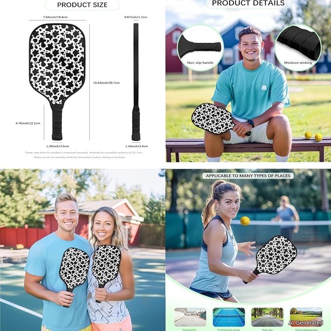 Pickleball Paddles Set 3PCS Pickleball Paddle Case Pickleball Racket Pickleball Bag Ideal for Beginners Gifts