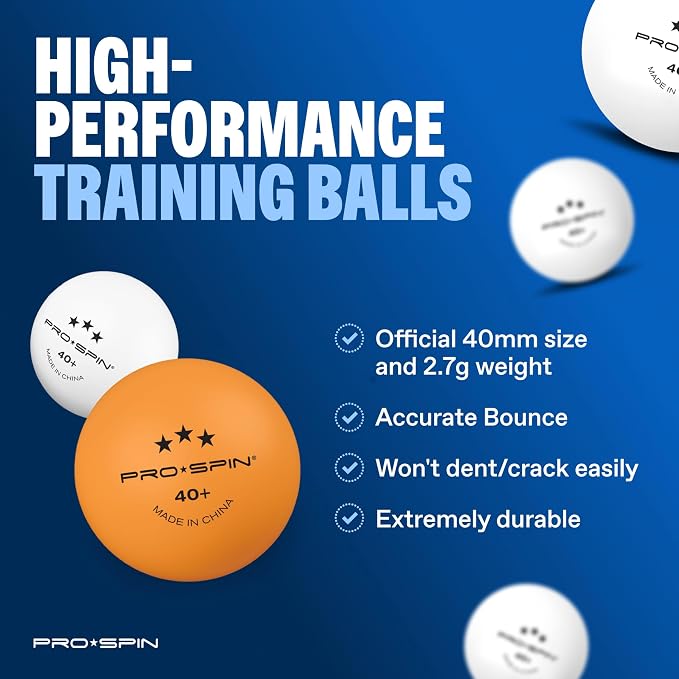 PRO-SPIN Portable Ping Pong Set with Retractable Ping Pong Net for Any Table, All-in-One Table Tennis Set with Ping Pong Paddles, Balls & Case, Table Top Family Game