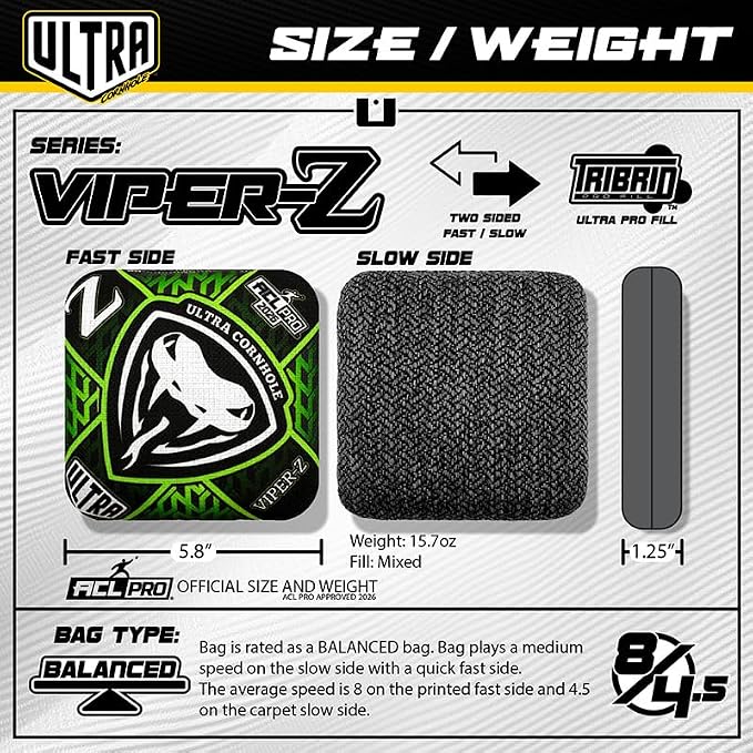 Bags Viper-Z Cornhole Bag Set - ACL Approved