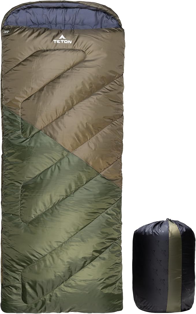 Teton Celsius Regular, 25F, 20F, 0F Degree Sleeping Bags, All Weather Bag for Adults and Kids, Camping Made Easy and Warm, Travel Sack Included