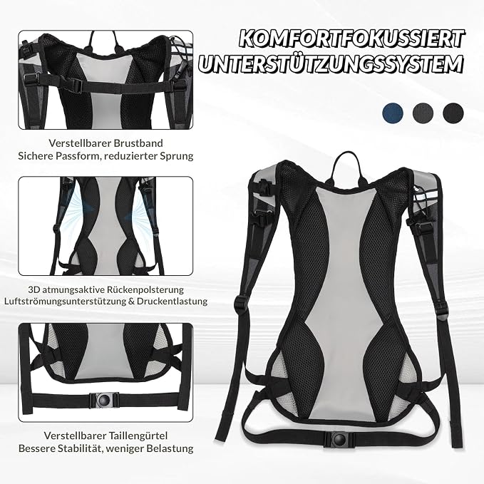 Runlight Lightweight Hydration Backpack,Running Vest for Women Men with 1.5L Water Bladder, Hydro Water Daypack for Running,Hiking,Cycling,Climbing,Biking