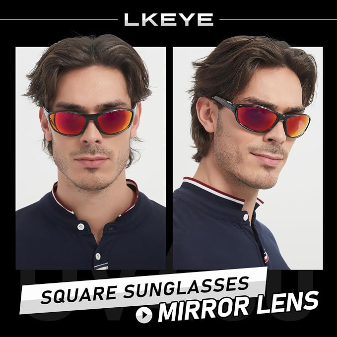 LKEYE Bifocal Reading Sunglasses Men Women Sports Style Sun Reader Wrap Around Build-In UV Protection Driving glasses LK6092