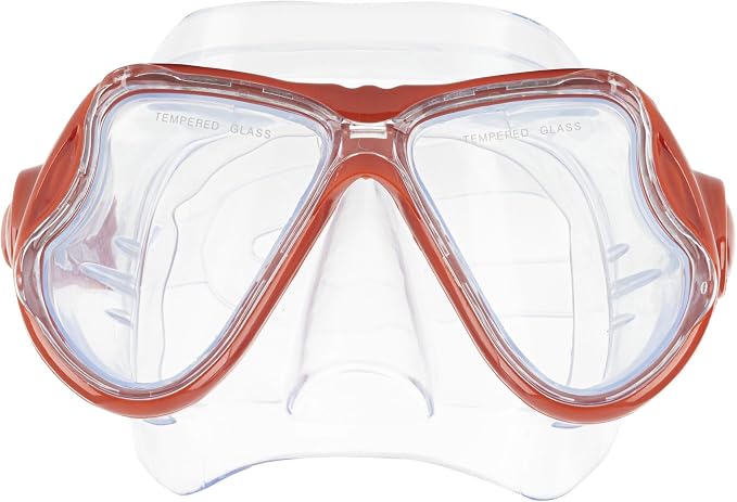 Hawaii Divers Manta Ray Adult Snorkel Set - Premium 2-Window Tempered Glass Snorkel Mask with Silicone Mouthpiece, Snorkeling Gear for Adults