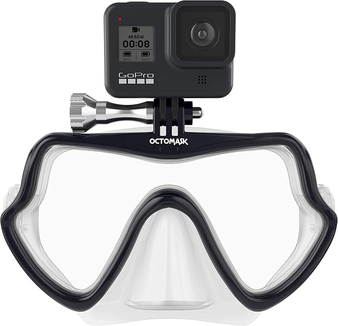 OCTOMASK - Frameless Scuba Mask w/Mount for all GoPro Hero Cameras for Scuba Diving, Snorkeling, Freediving