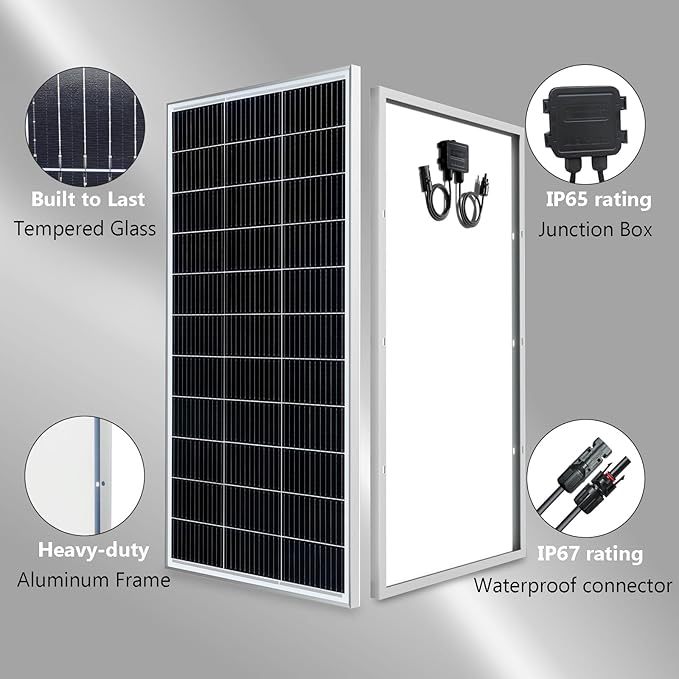 150 Watt 12Volt Solar Panel Kit Monocrystalline Module 20A Charge Controller for RV, Boats, Trailer, Camper,Off-Grid System (150W Solar kit)