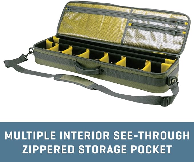 Allen Company Cottonwood Fly Fishing Rod & Gear Bag Case, Hold up to 4 Fishing Rods, Heavy-Duty Honeycomb Frame - Gray/Lime or Olive Green