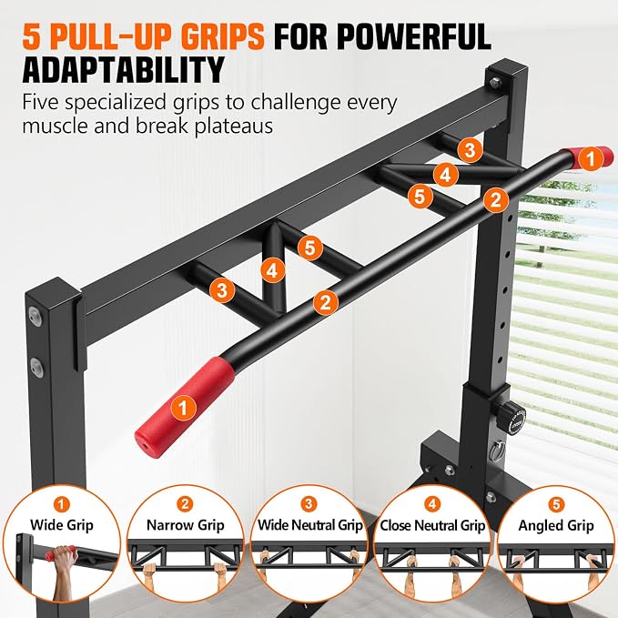 SERTT Foldable Power Tower Dip Station for Pull Ups, Dips & Push Ups, Upgraded Free Standing Pull Up Bar Station, Multi-function Workout Equipment for Home Gym Strength Training, Support 440LBS
