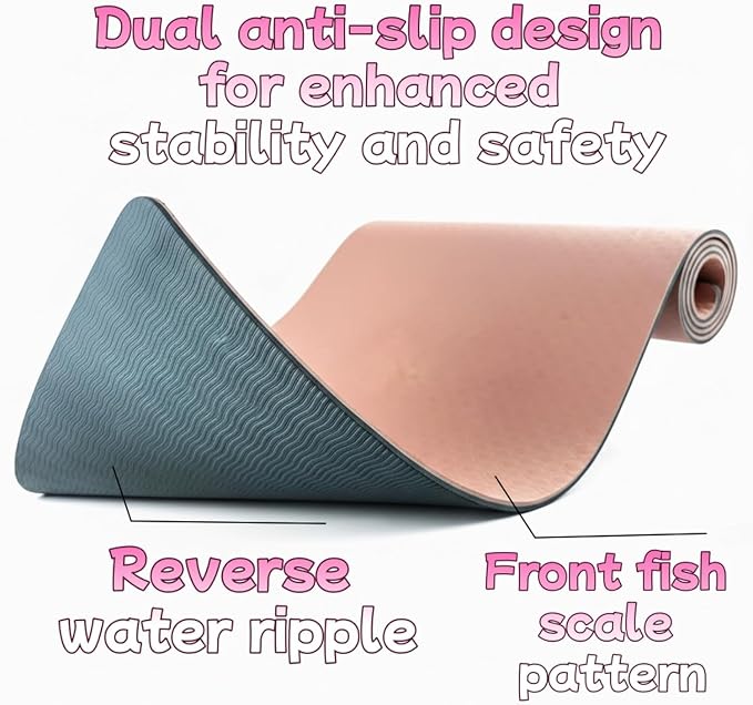 Extra Thick Yoga Mat 0.315 Inch, Non Slip 72x24 Inch, POE Eco Friendly Cushioned Mat for Home Gym Yoga Pilates Men Women