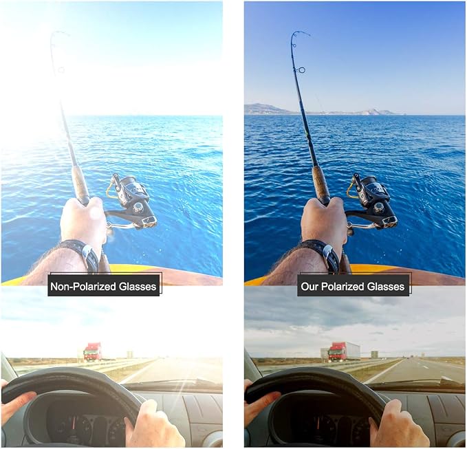 Polarized Photochromic Sunglasses for Men - UV Protection and Lightweight Sun Glasses for Driving Fishing