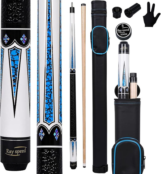Pool Cue Stick Low Deflection Shaft Billiard Cue Stick with Hard Case 19-20 oz Professional Pool Stick