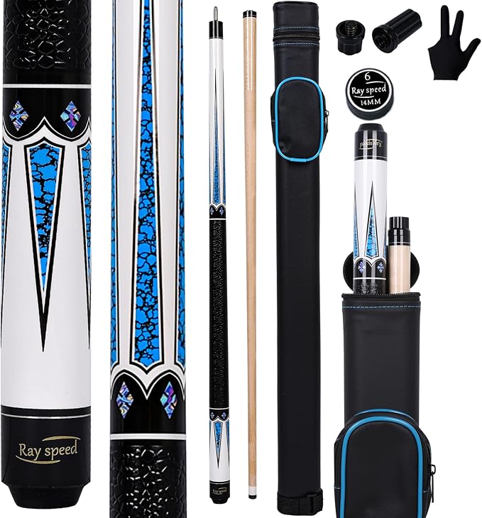 Pool Cue Stick Low Deflection Shaft Billiard Cue Stick with Hard Case 19-20 oz Professional Pool Stick