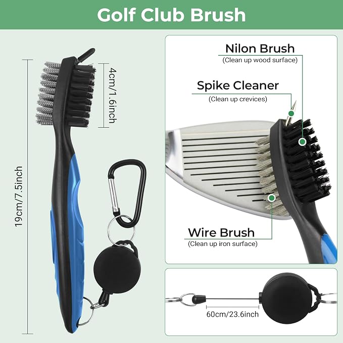 VIPMOON 3Pack and 5Pack Golf Club Cleaner Kit Golf Accessories Kit-Blue