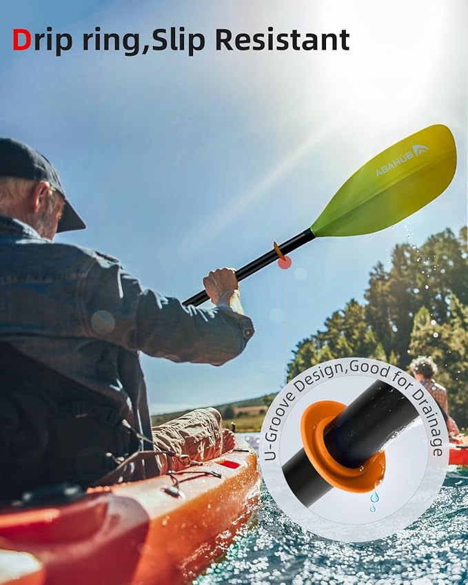 Abahub Adjustable Kayak Paddle 210-230 cm/ 230-250 cm Floating Kayaking Oars Boating Oars Canoeing Oars Black