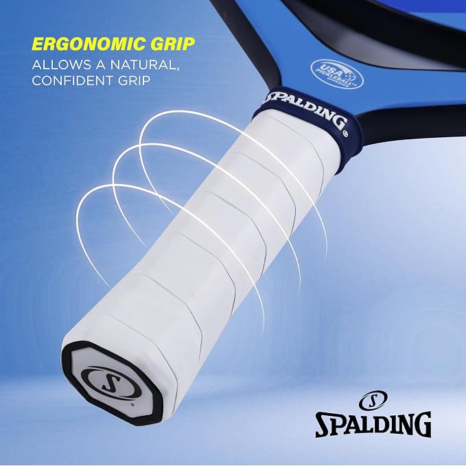 Spalding - Airtek Shot Pickleball Paddle, Airflow Carbon Fiber Face, Lightweight High-Performance Paddle for Power and Control, Durable Comfort Grip, Professional Pickleball Racket