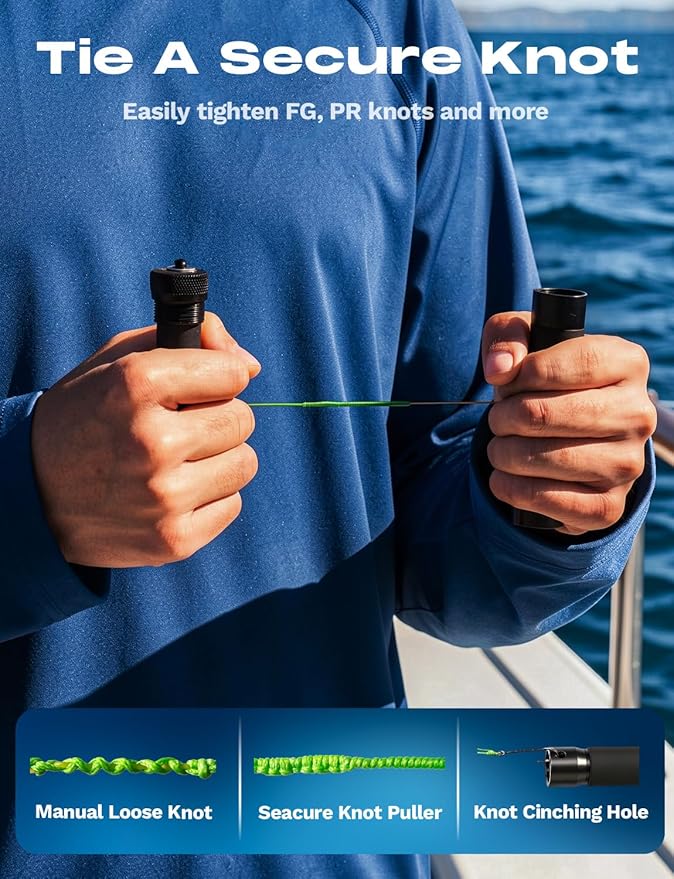 HOOK-EZE FG Knot Tying Tool and Knot Puller Tying Tool, Premium Fishing Gifts for Saltwater Freshwater Anglers Fishermen