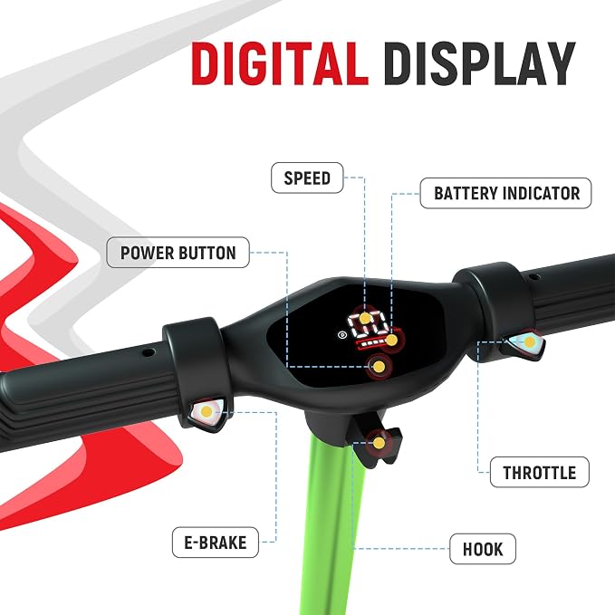 Foldable Electric Scooter for Kids, with Bright Front LED Lights,Shining Pedal, LED Display, Dual Brakes 150W Motor Kids Electric Scooter, UL2272 Certified