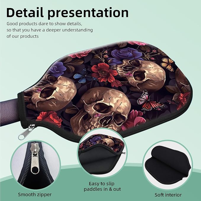 Pickleball Paddle Cover- Premium Water-Resistant Racket Sleeves with Reinforced Zippers, Universal Fit for USAPA Standard Paddles, Extra Padding Protection 6