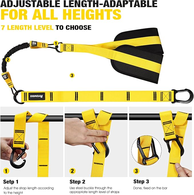 Ayombo Pull Up Assistance Bands, Resistance Bands for Pull Up Bar Workout, Adjustable Heavy Duty Pull Up Assist Equipment with 4 Assistance Bands, Home Gym Fitness Exercise Strength Training