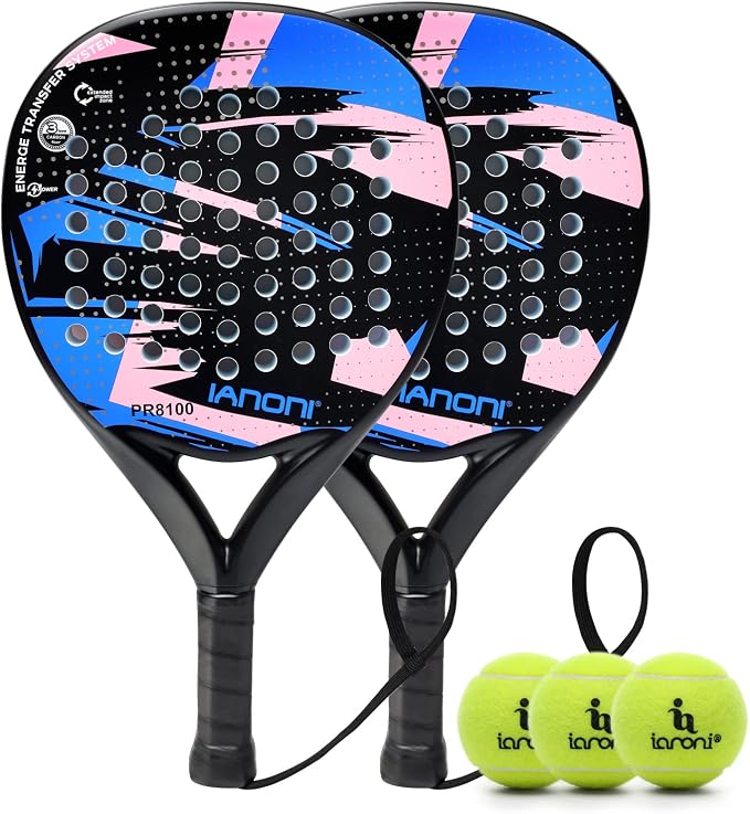 Padel Racket Carbon Fiber Surface with EVA Memory Flex Foam Core Lightweight Padel Racquet