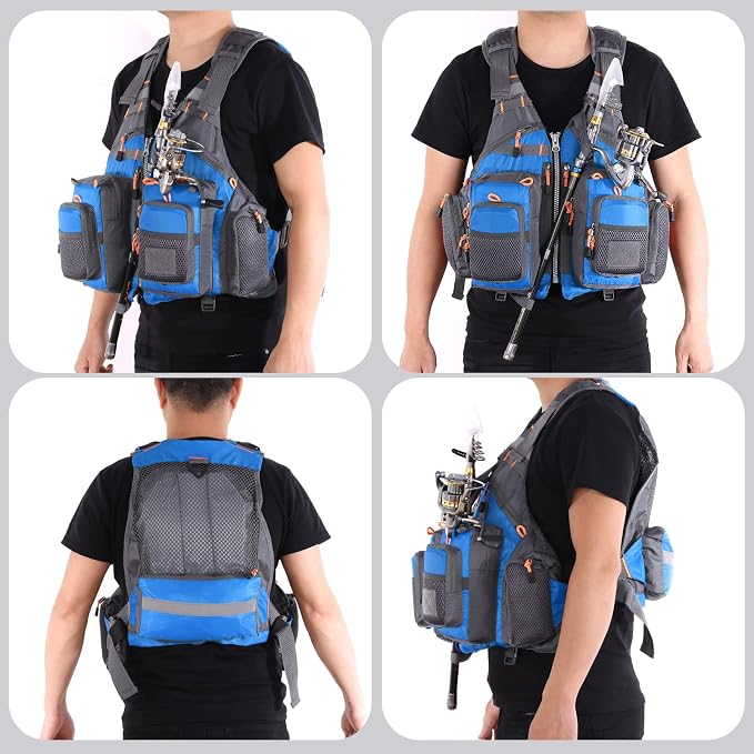 Lixada Fly Fishing Vest Fishing Jacket Breathable Polyester Mesh Design Fishing Vest