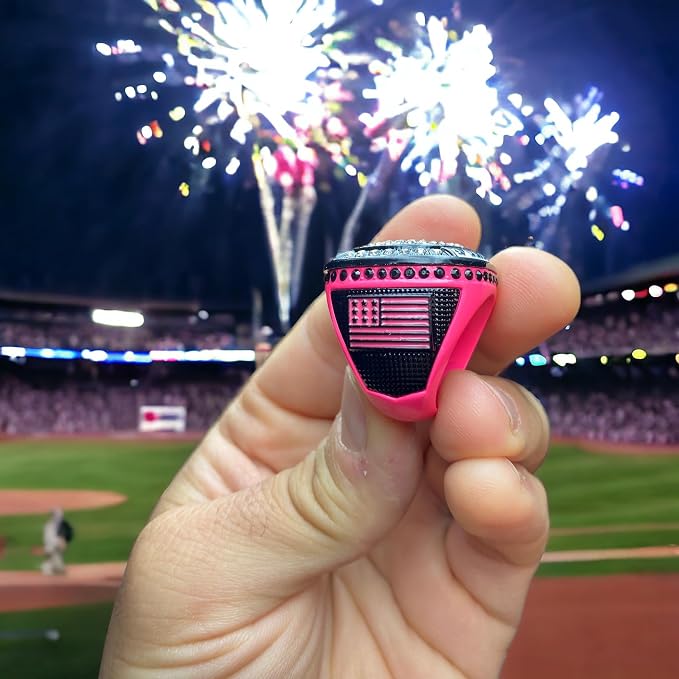 Legacy Rings 1 or 12 Pack Bright Pink Softball Baseball Championship Trophy Ring Women's Award for Tournament Champion or Finalist