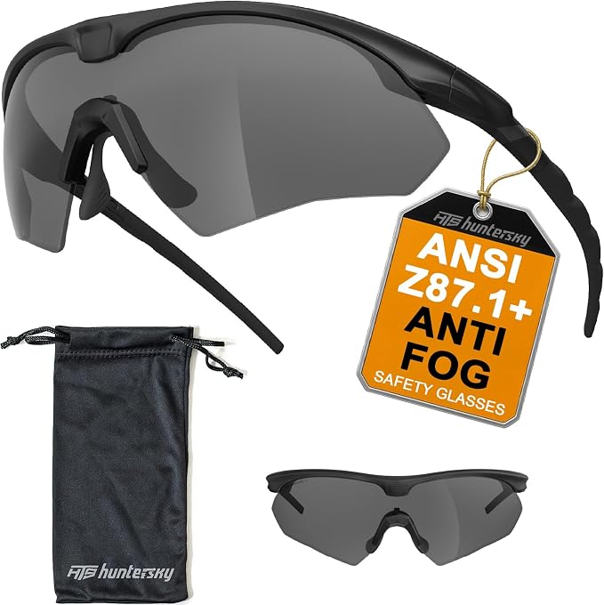 HTS HUNTERSKY S53 Anti Fog Tactical Shooting Range Safety Glasses ANSI Z87.1 Ballistic Eye Protection Hunting Airsoft Riding