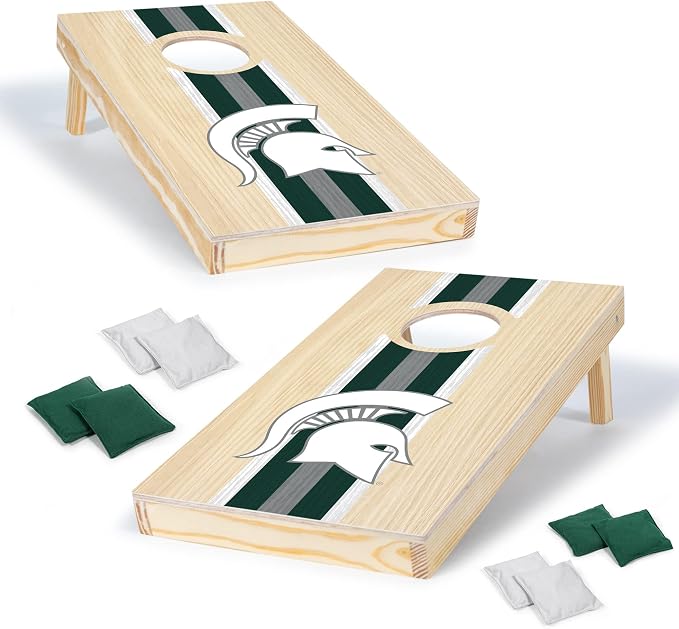 Wild Sports College Portable Size 1' x 2' Solid Wood Cornhole Set with Direct Print HD Team Graphics – Travel Size