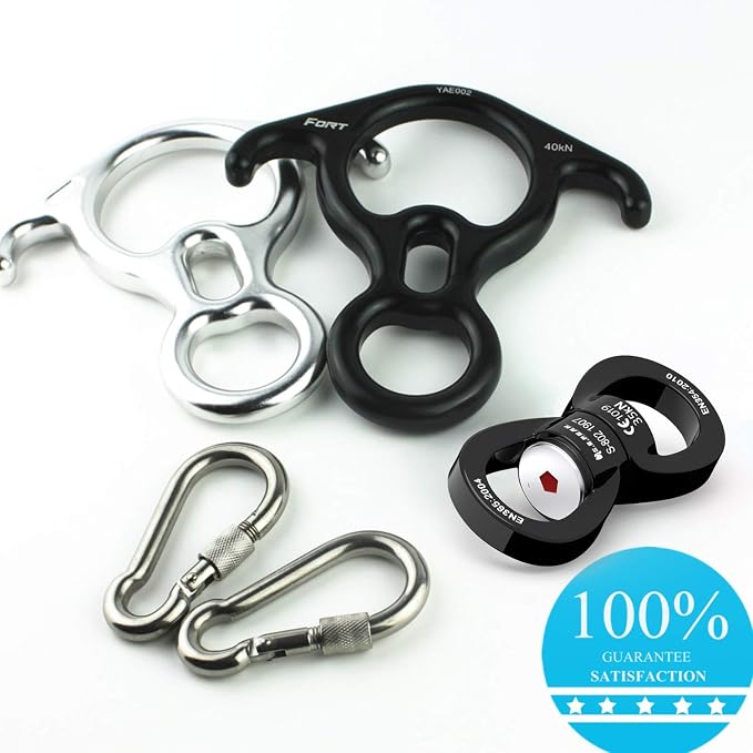 PROND Swing Swivel 35kN Safest Rotational Device, Swing Spinner, Carabiner Swivel, Climbing Rope Swivels for Children’s Web Tree Swing Setting, Aerial Dance, Hanging Hammock