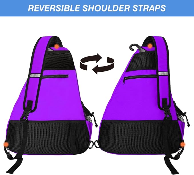 WOLT Pickleball Bag,Crossbody Sling Bags for Women Men,Pickleball Backpack with Fence Hook for Tennis, Racketball
