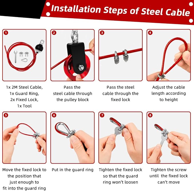 LAT and Lift Pulley System, Weight Cable Machine for Power Cage & Squat Rack, LAT Pulldown Attachments for Triceps Pull Down, Biceps Curl, Back & Forearm Workouts - Home Gym Equipment