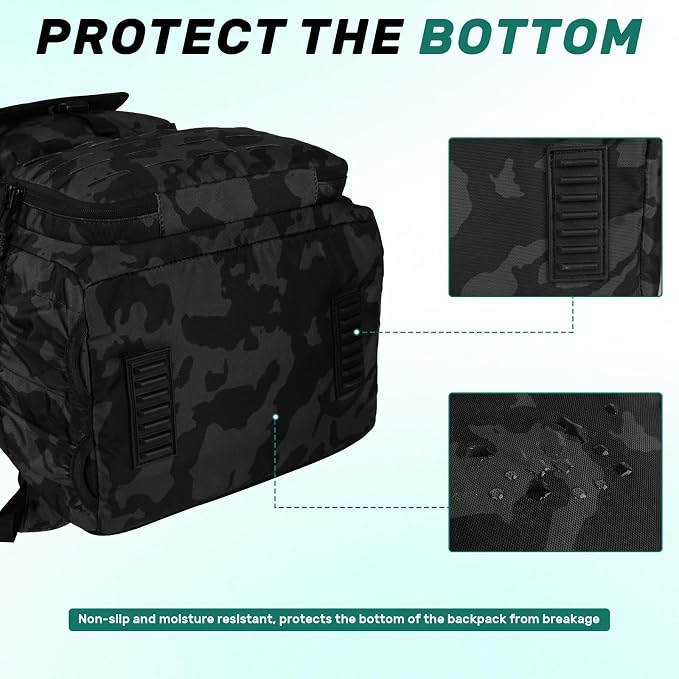 Pyrrhus 40L Fishing Backpack with Rod Holders & Insulated Cooler Compartment, Camping Cooler Tackle Storage for Anglers