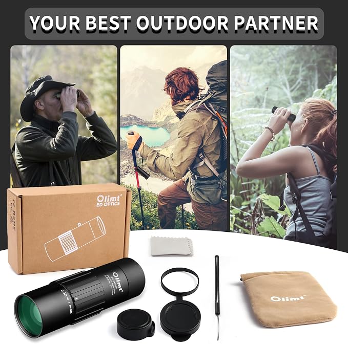 Olimt 8x25 Monocular Telescope, Mini Pocket Compact Small Size Portable Handheld Lightweight ED Glass Wide Angle View Waterproof Monoscope for Adults Hiking Camping Backpacking Outdoor Travel Hunting