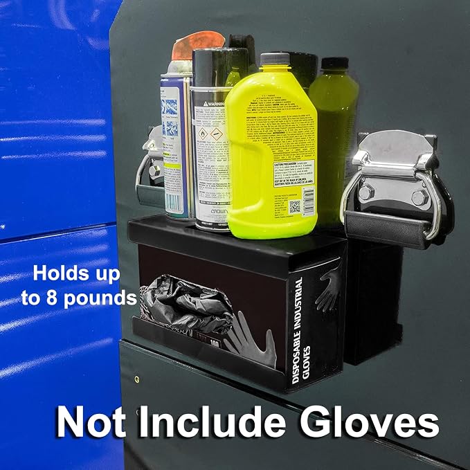 CASOMAN 2-Pack Magnetic Glove & Tissue Dispenser, Black & Red, 8LB Capacity, Wall Mount, Glove Box Holder
