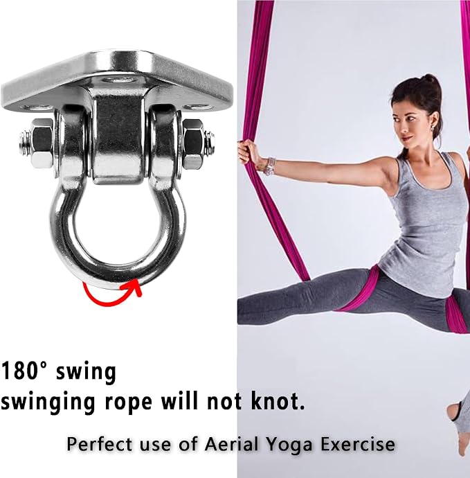 2 Bearing Swing Hangers Heavy Duty 304 Stainless Steel 1500LB Capacity Swing Set Hardware180° for Yoga Porch Swing Seat Sandbag, Gym