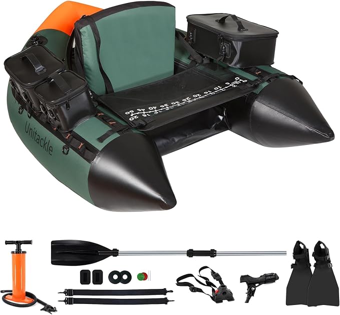 Inflatable Float Tube, with Paddles, Fish Ruler, Air Pump, Adjustable Shoulder Straps, Weight Capacity of 286 pounds, Suitable for Adults Fishing in Rivers and Lakes