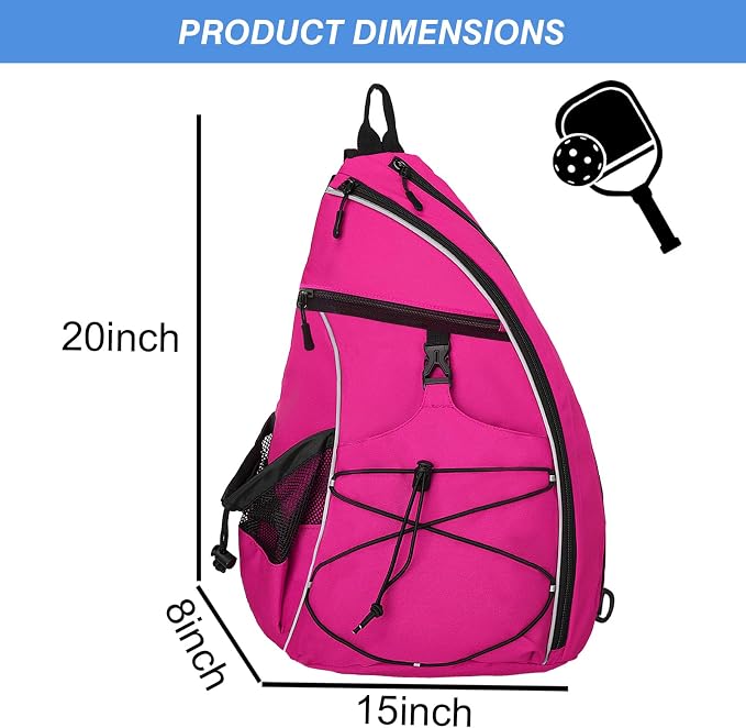 WOLT Pickleball Bag,Crossbody Sling Bags for Women Men,Pickleball Backpack with Fence Hook for Tennis, Racketball