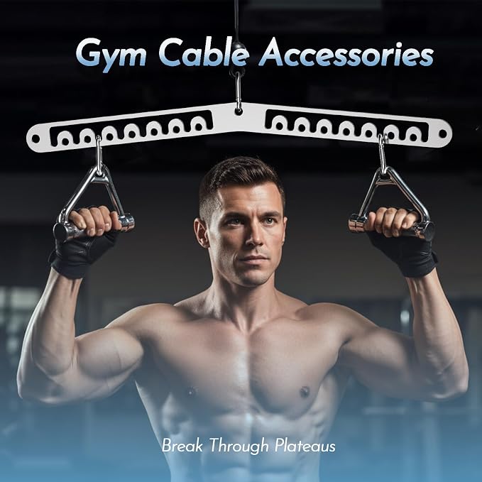 Double to Single Adaptor Plate for Cable Pulley Machines Durable Solid Stainless Steel with 3 Carabiners Suitable for Dual Cable Machines LAT Pulldown, Shoulder & Biceps Exercises